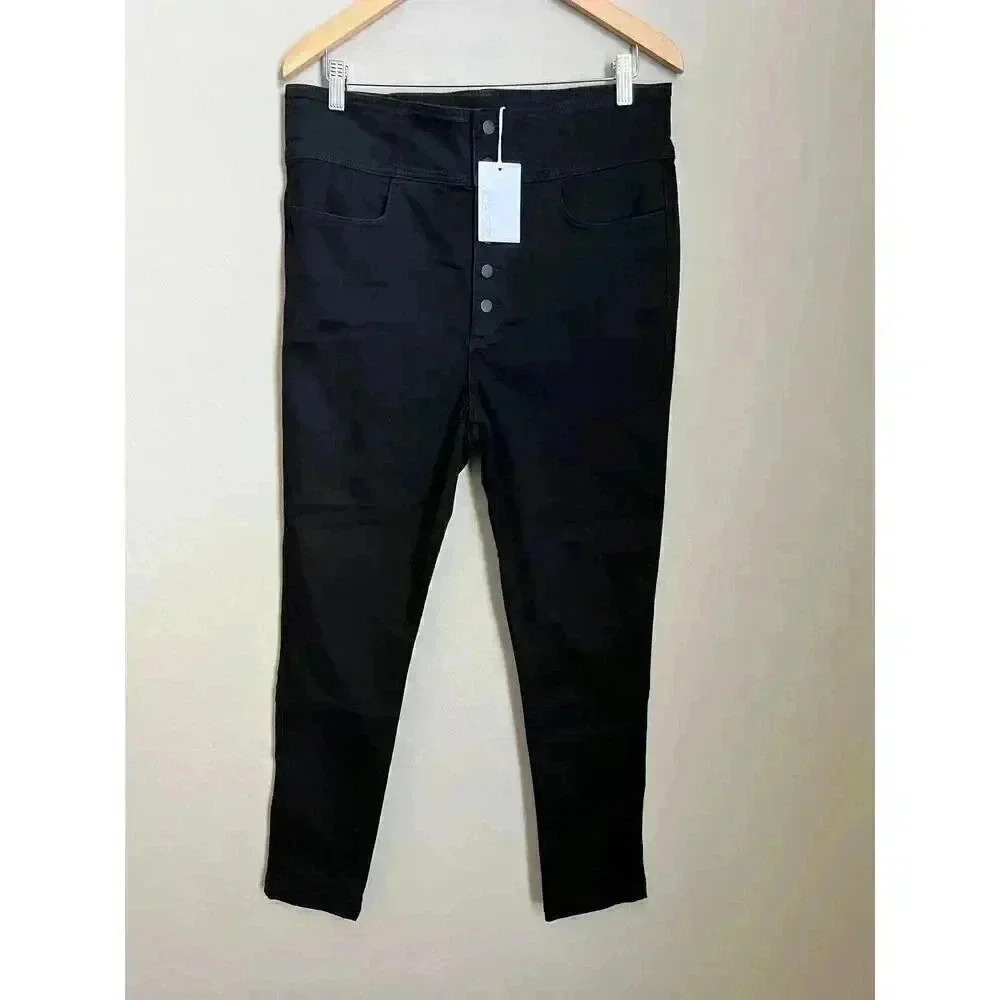 J Brand‎ Exposed Button Skinny Jeans Black Size 32